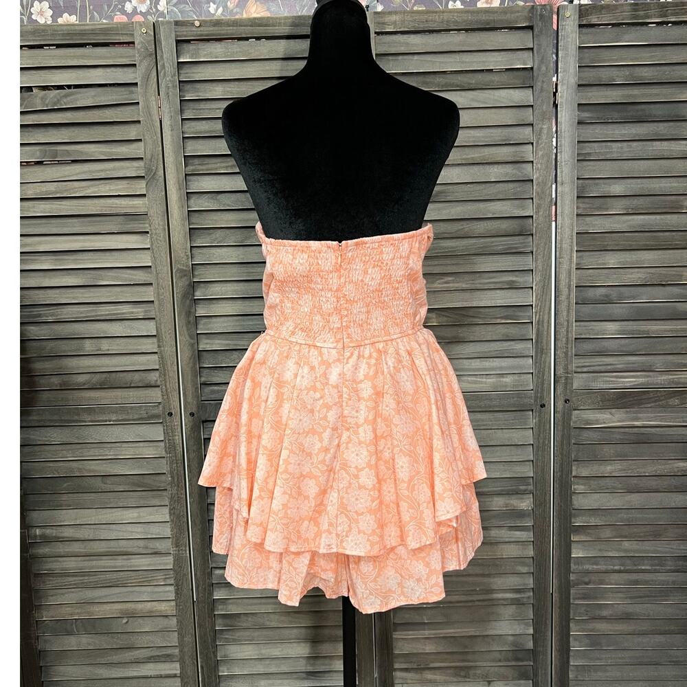 Altar'd State 100% Cotton Peach Strapless Romper Twist Front NWT Large Smocked - Picture 4 of 10